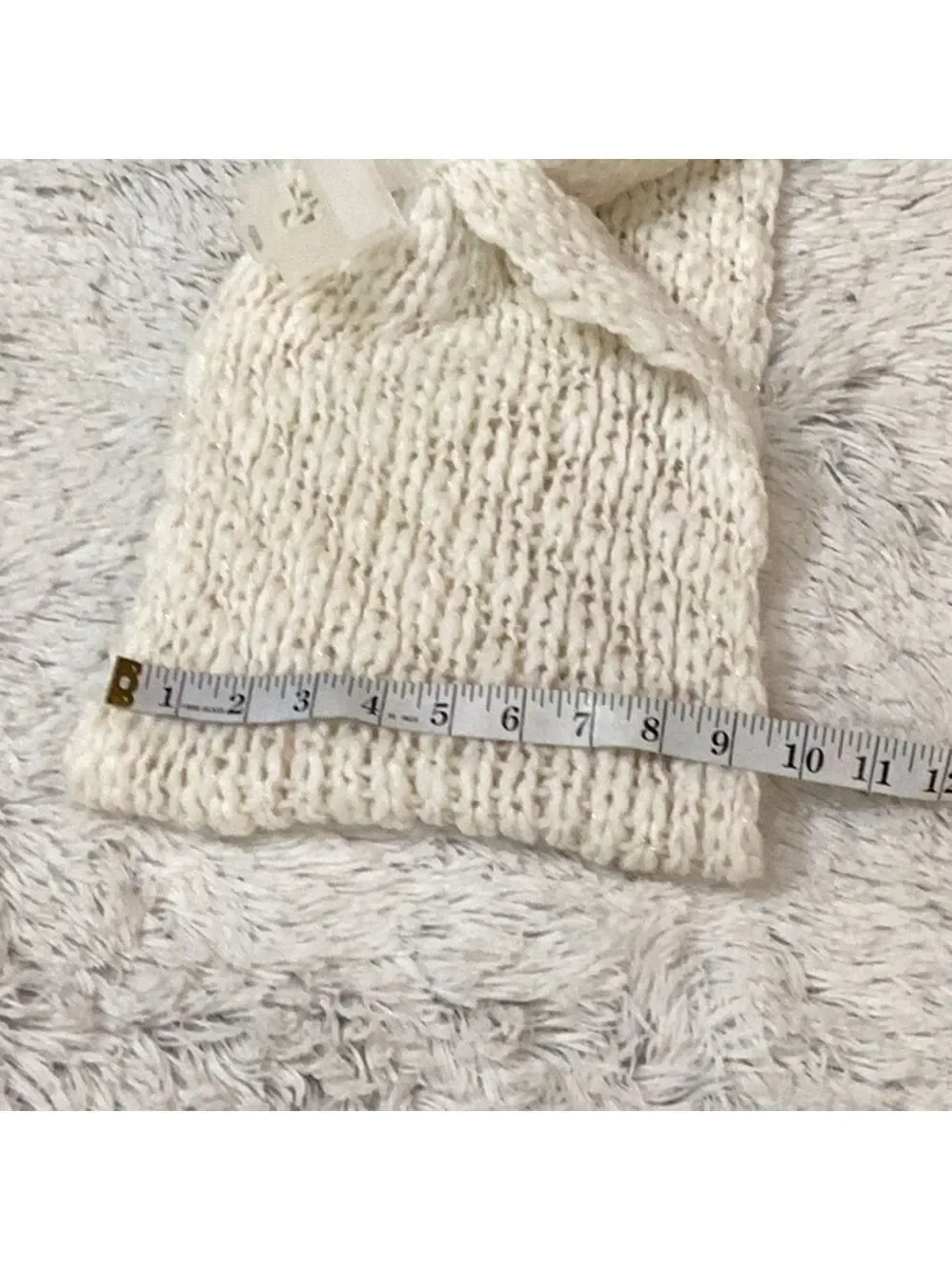 Lauren Conrad infinity scarf ivory with gold accents OSFM NWT